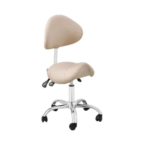 Nyeregszék - állítható magasságú háttámla és ülés - 55–69 cm - 150 kg - Krémszínű, Ezüst | physa