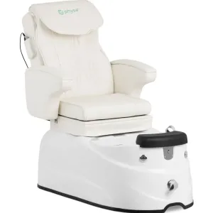 Pedikűrös szék - elektromos - lábkáddal - 105 W - 150 kg - fehér - hát- és nyakmasszázs | physa