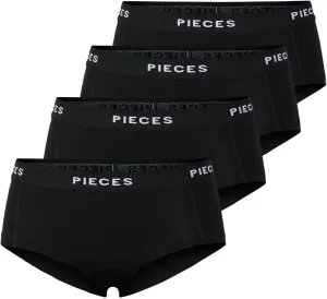 Pieces 4 PACK - női alsó Boxer PCLOGO 17106857 Black L