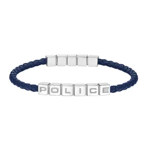 Police Kék bőr karkötő Crosschess PEAGB0005017 18 cm