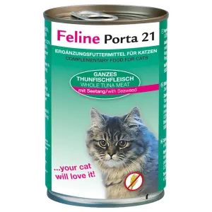 Feline Porta 21 - 6 x 400 g - Tonhal & tengeri hínár (gabonamentes)
