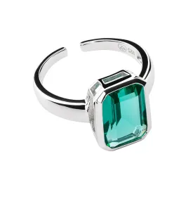 Preciosa Gyönyörű nyitott gyűrű zöld cirkónium kővel Preciosa Atlantis 5355 94 L (56 - 59 mm)