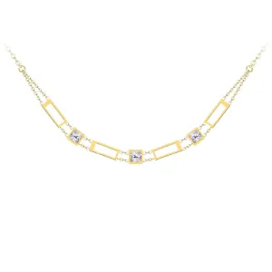 Preciosa Luxus aranyozott nyaklánc színtiszta Preciosa kristállyal Straight 7390Y00