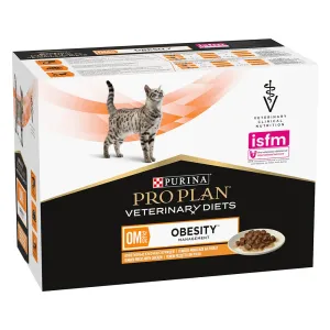 2x10x85g PURINA PRO PLAN Veterinary Diets Feline OM ST/OX - Obesity Management csirke nedves macskatáp #1161558
