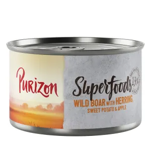 12x140g Purizon Superfoods Vaddisznó, hering, édesburgonya & alma nedves kutyatáp