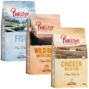 3x2,5kg Purizon száraz macskatáp-Csirke & hal + hal + vaddisznó & csirke