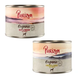 6x200g Purizon Organic nedves kutyatáp- Vegyes csomag: 3 x csirke & liba, 3 x marha & csirke