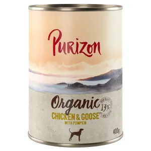 6x400g Purizon Organic Csirke, liba & tök nedves kutyatáp 5+1 ingyen akcióban