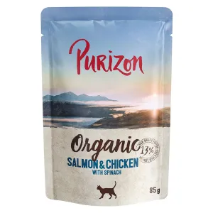 6x85g Purizon Organic Lazac, csirke & spenót nedves macskatáp