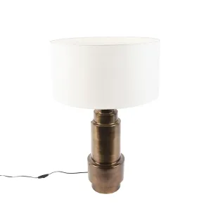 Art deco asztali lámpa árnyékfehér 50 cm - Bruut
