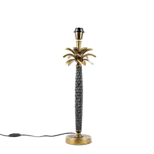 Art Deco asztali lámpa bronz árnyék nélkül, fekete - Areka