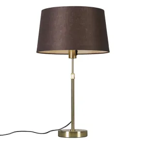 Asztali lámpa arany / sárgaréz, barna árnyalattal, 35 cm állítható - Parte