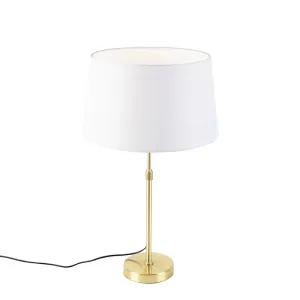 Asztali lámpa arany / sárgaréz fehérnemű árnyalatú fehér 35 cm - Parte