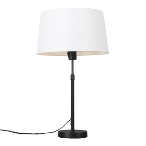Asztali lámpa fekete, árnyalatfehér, 35 cm állítható - Parte