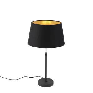 Asztali lámpa fekete árnyalatfekete arannyal 35 cm - Parte