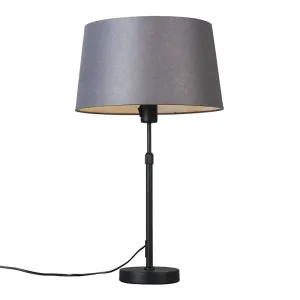 Asztali lámpa fekete árnyalatszürkével, 35 cm állítható - Parte