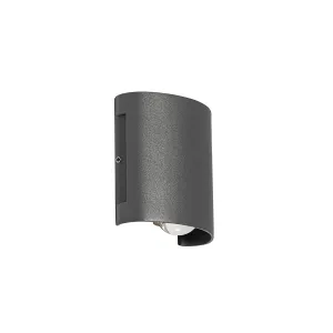 Kültéri fali lámpa sötétszürke, LED 2-fényes IP54 - Buta