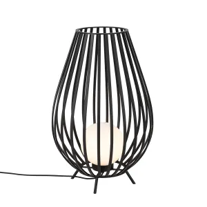 Design állólámpa fekete opállal 70 cm - Angela