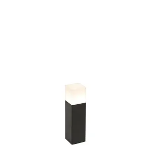 Fekete álló kültéri lámpa, opálfehér árnyalattal, 30 cm - Dánia