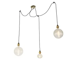 Függesztett lámpa arany 3 fényes LED borostyánsárga fényerőszabályzóval - Cava Luxe #718997