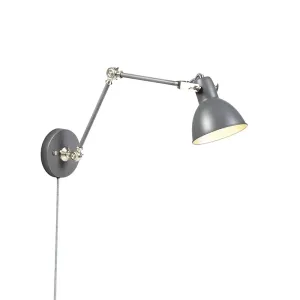 Ipari fali lámpa szürke állítható - Dazzle