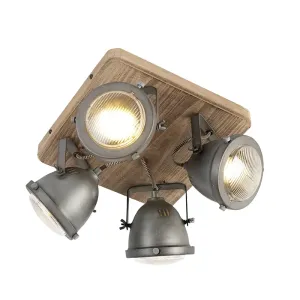 Ipari spotacél fa dönthető 4 lámpával - Emado