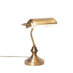 Klasszikus asztali lámpa/jegyzőlámpa bronz - Banker