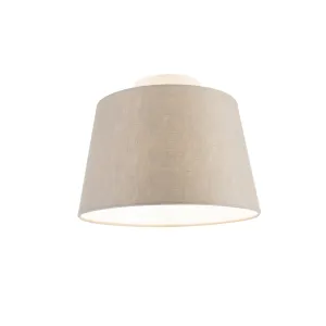 Mennyezeti lámpa vászon árnyalatú taupe 25 cm - kombinált fehér