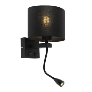 Modern fali lámpa fekete, fekete árnyalattal - Brescia
