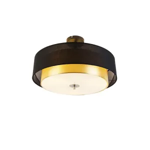 Modern mennyezeti lámpa fekete arannyal 50 cm 3-light - Drum Duo #443463