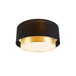 Modern mennyezeti lámpa fekete arannyal 50 cm 3-light - Drum Duo #443477