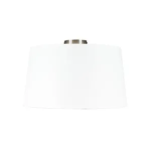 Modern mennyezeti lámpaacél, fehér árnyalattal, 45 cm - Combi