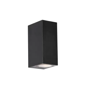 Modern kültéri fali lámpa fekete műanyag 2 fényű - Baleno