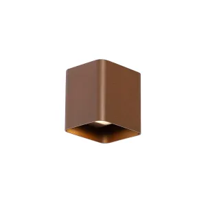 Modern fali lámpa rozsdabarna LED-del IP54 négyzet - Evi