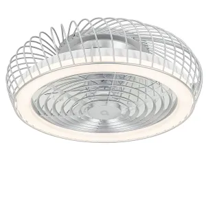 Intelligens mennyezeti ventilátor ezüst, LED-del távirányítóval - Crowe