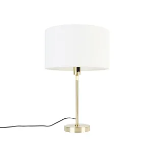 Asztali lámpa arany állítható búrával fehér 35 cm - Parte