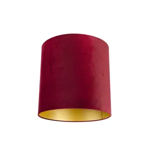 Velúr lámpaernyő vörös 40/40/40 arany belsővel