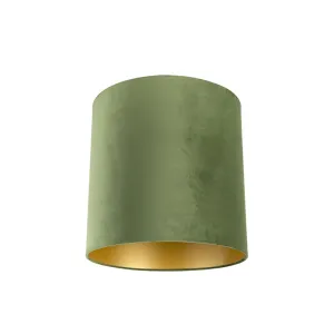 Velúr lámpaernyő zöld 40/40/40 arany belsővel