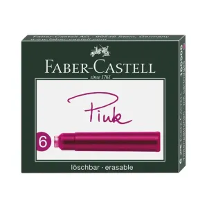 Töltőtoll patron rózsaszín 6 db (töltőtoll patron Faber-Castell)