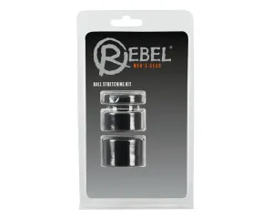 Rebel Ball - pénisz-, heregyűrű és nyújtó szett - (fekete) #320392