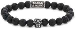 Rebel&Rose Gyöngy karkötő SkullBlack Moon RR-SK001-S 16,5 cm - S