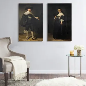 Vászonkép Rembrandt - Marten Soolmans és Oopjen Coppit portréji (reprodukcie obrazov)