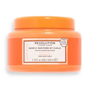 Revolution Haircare Intenzív hidratáló maszk göndör és hullámos hajra Deeply Restore My Curls (Protein Restore Mask) 220 ml
