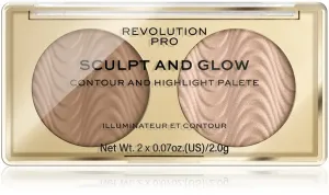 Revolution PRO Kontúrozó paletta Sculpt and Glow Desert Sky PRO (Contour And Highlight Palete) 4 g