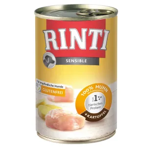 RINTI Sensible gazdaságos csomag 24 x 400 g - Mix 1: csirke & rizs + csirke & burgonya