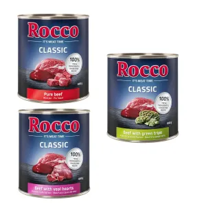 24x800g Rocco Classic nedves kutyatáp- Marha-mix: marha pur, marha/borjúszív, marha/pacal