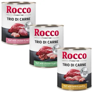 24x800g Rocco Classic Trio di Carne nedves kutyatáp-- Mix 3 változattal