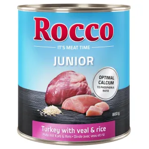 24x800g Rocco Junior Pulyka, borjúszív & rizs nedves kutyatáp