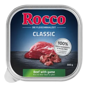 27x300g Rocco Classic tálcás nedves kutyatáp- Marha & vad