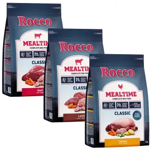 3x1kg Rocco Mealtime száraz kutyatáp vegyes próbacsomagban (marha, csirke, bárány)